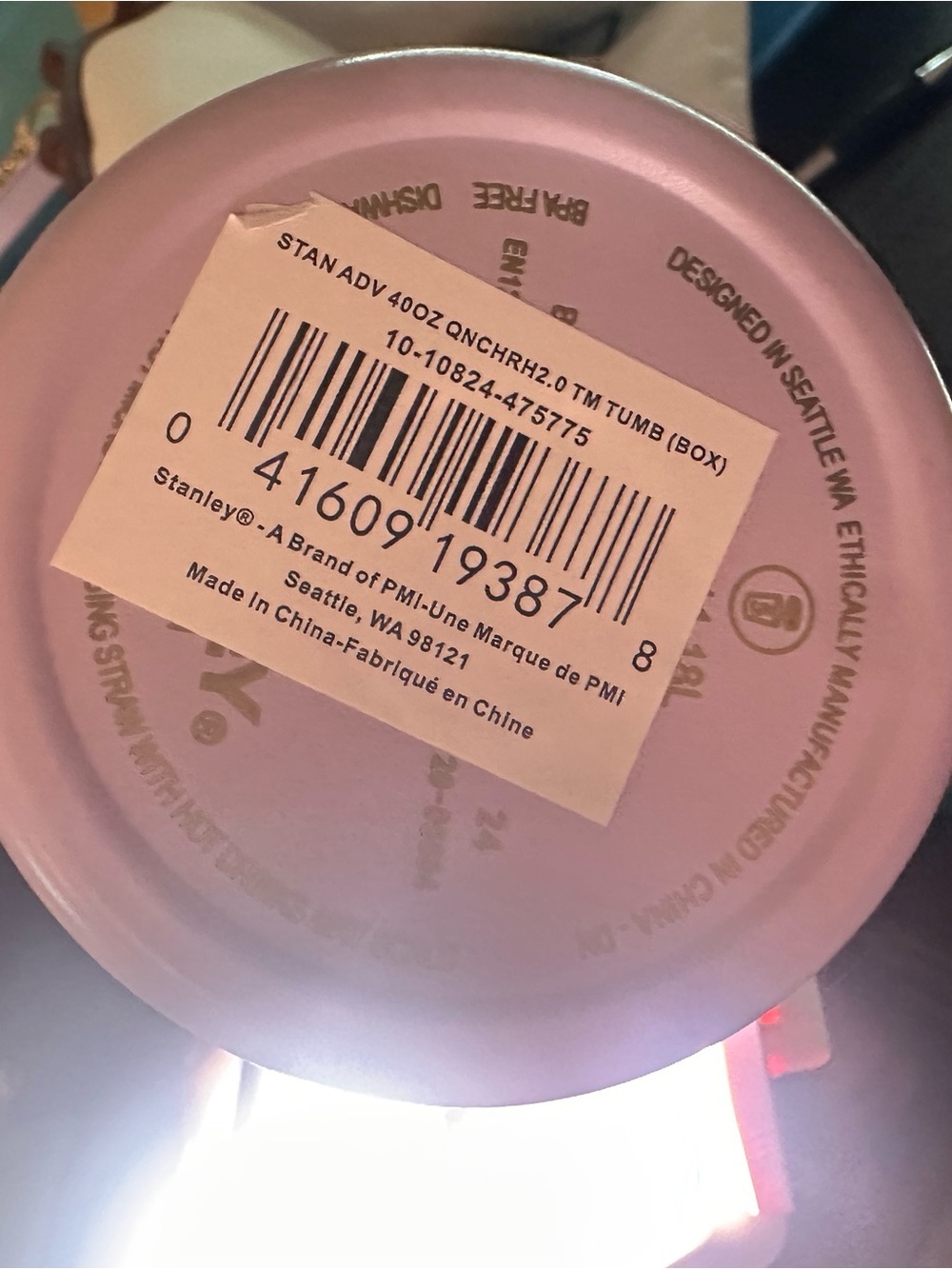 Tumbler bottom with barcode sticker - Picture 3 of 6